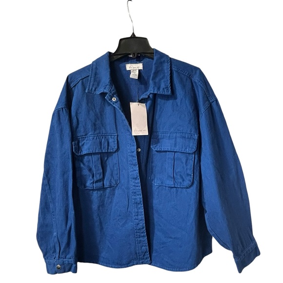 IF IT WERE ME snap front oversized trucker layering utility jacket coat NWT - Picture 1 of 8